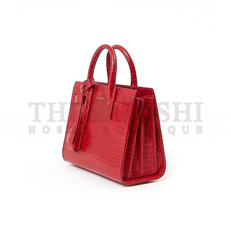 Y51 RED CROC EMBOSSED NANO SAC DE JOUR BAG 421863 (26*20.5*12.5cm) Master Quality